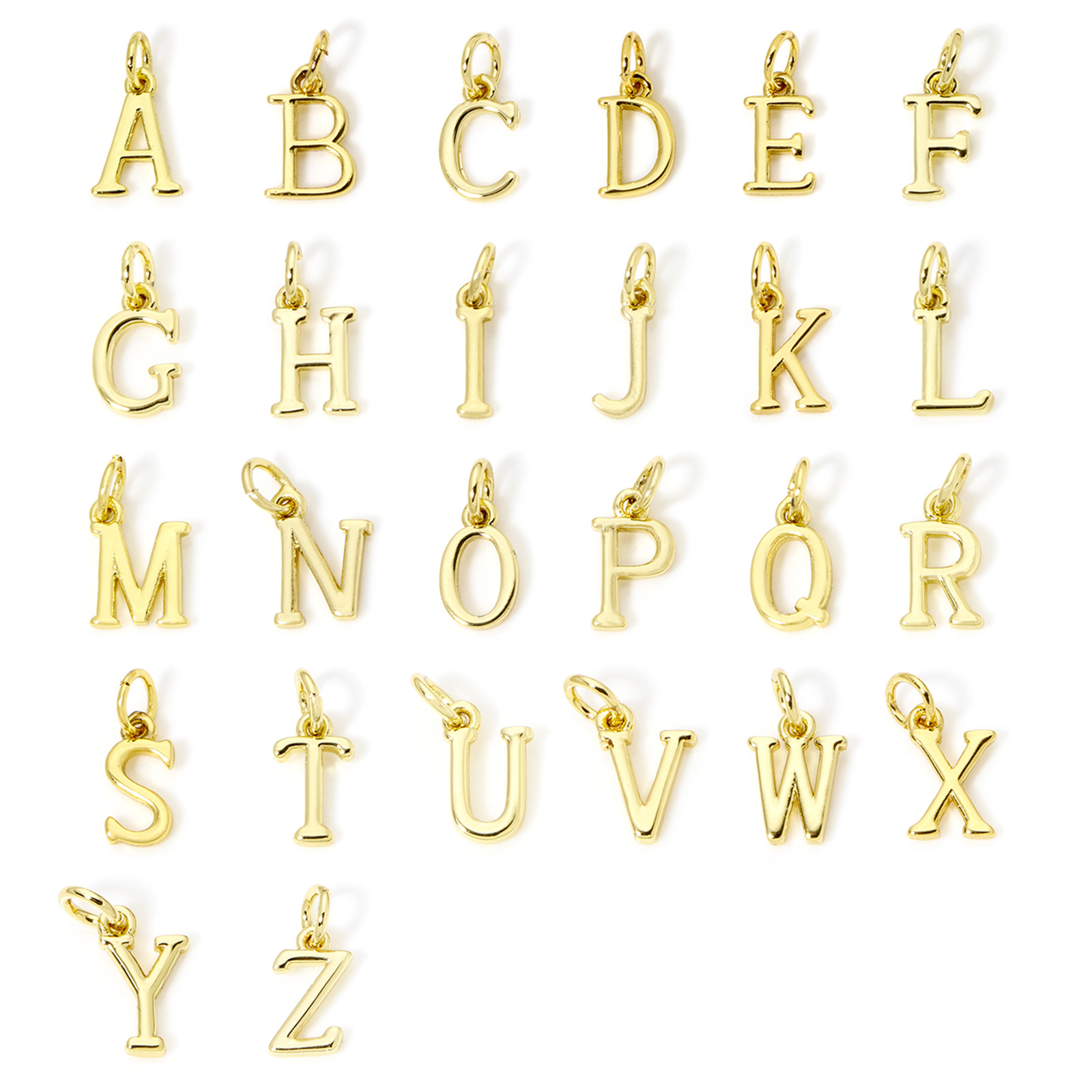 Initial Letter Necklace 18K Gold - 5 шт., латунные подвески, позолоченные 18