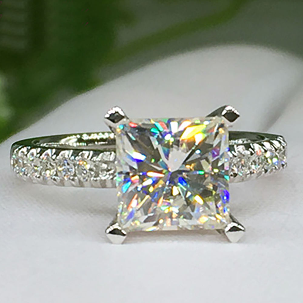 Moissanite Engagement Ring 1 Carat - Кольцо из белого золота 10K Au417