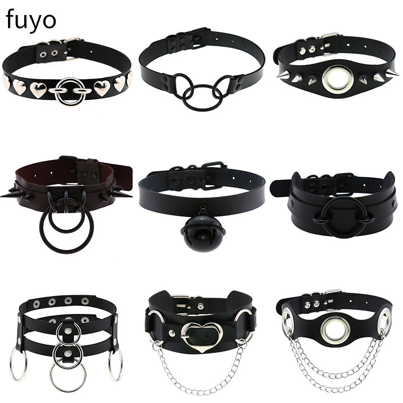 Goth Punk Spike Choker - Панк-колокольчики, черное колье с шипами, ожерелье