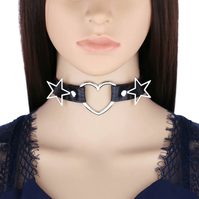 Goth Punk Spike Choker - Decopunk Панк из искусственной кожи Сердце
