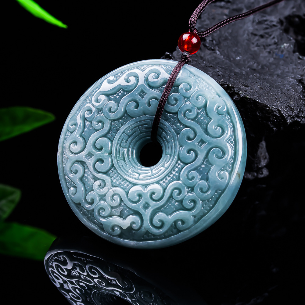 Necklaces - Натуральный бирманский нефритовый кулон-цветок, винтажное дизайнерское