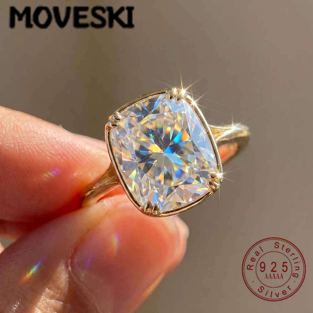 Moissanite Engagement Ring 1 Carat - Кольцо из стерлингового серебра S925 с