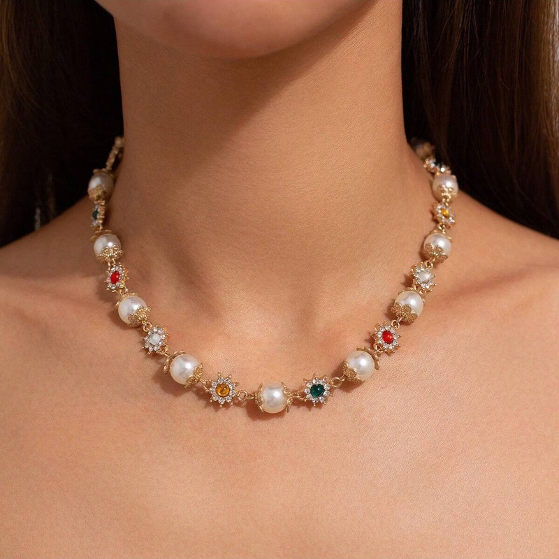 Pearl Choker Necklace Vintage - Ingemark винтажное жемчужное колье-колье для женщин