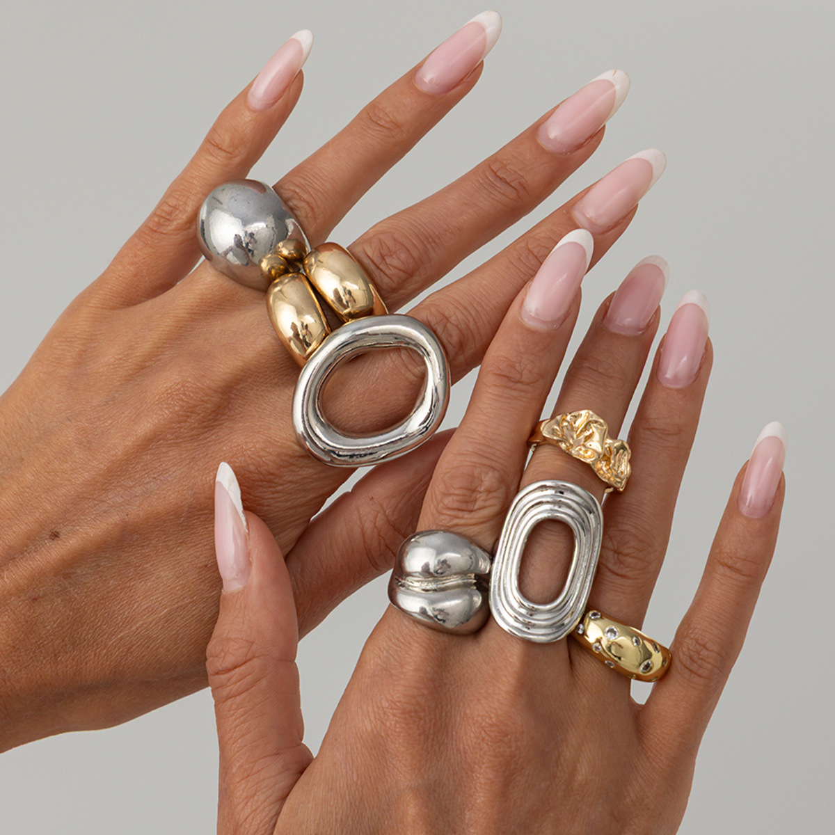 Vintage Punk Knuckle Rings Set - Набор из 8 винтажных панк-колец из