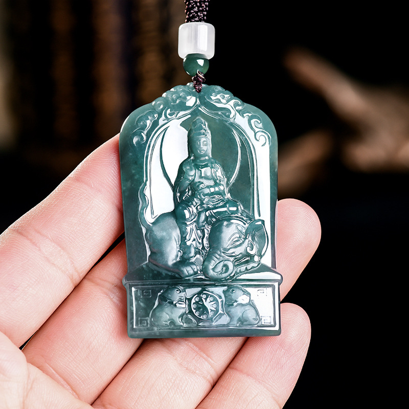 Necklaces - Натуральный бирманский нефритовый кулон Гуаньинь, ожерелье,
