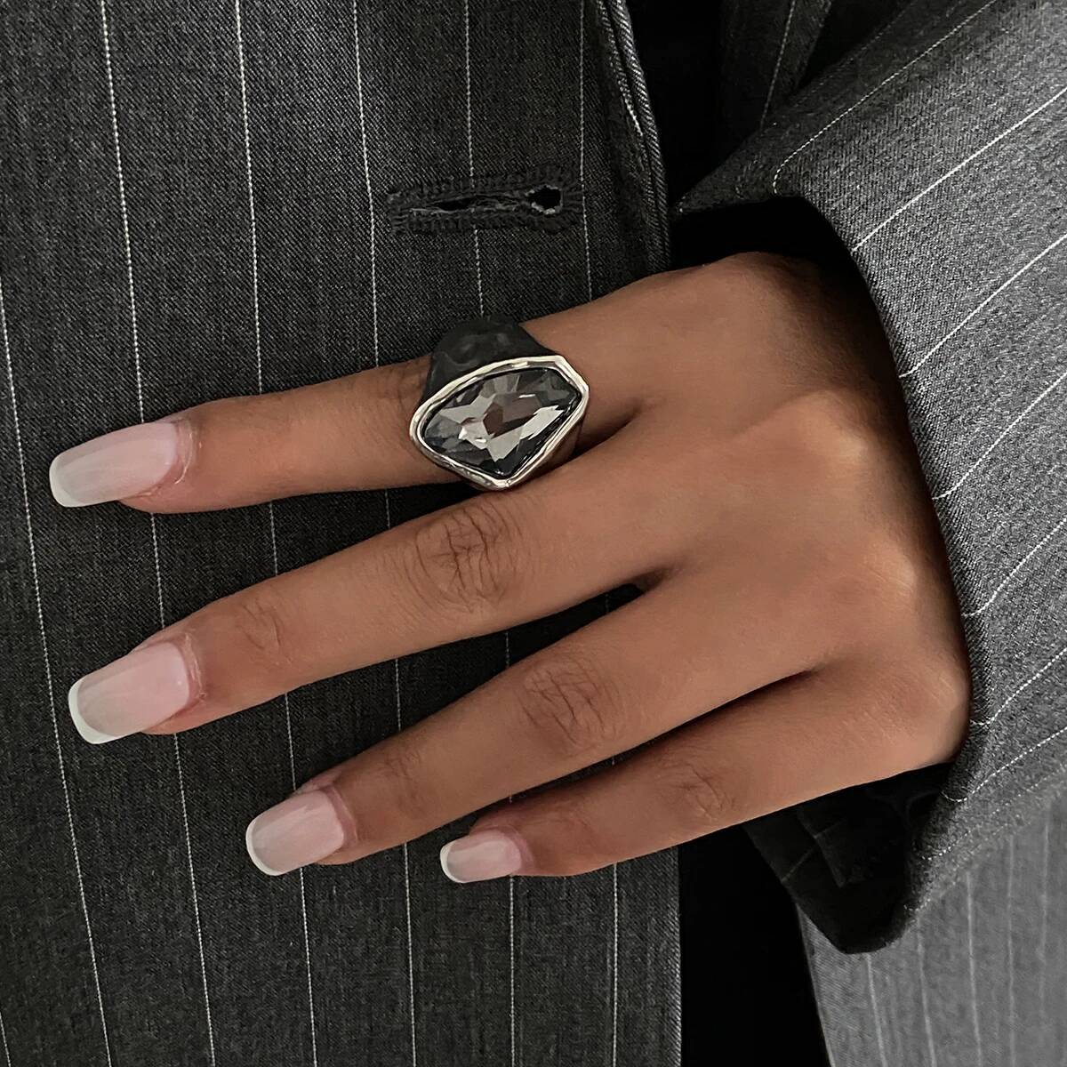 Vintage Punk Knuckle Rings Set - Salircon винтажные черные акриловые открытые кольца