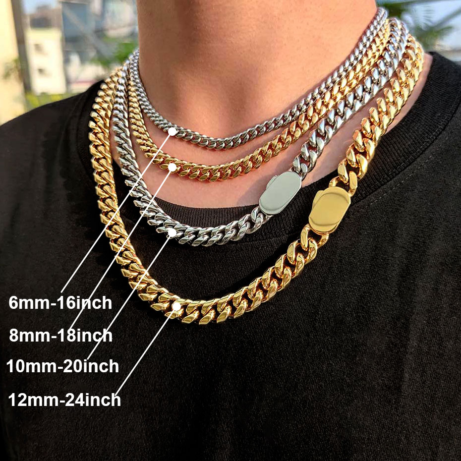 Cuban Link Chain 12Mm - 6-12 мм ширина, новый стиль, кубинская