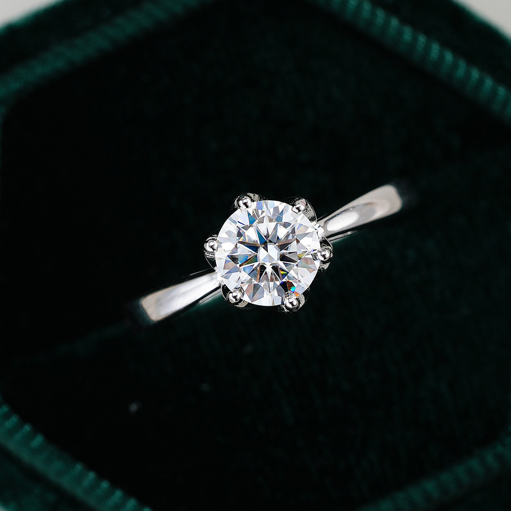 Moissanite Engagement Ring 1 Carat - Кольцо JoyceJelly Classic с шестью крапанами