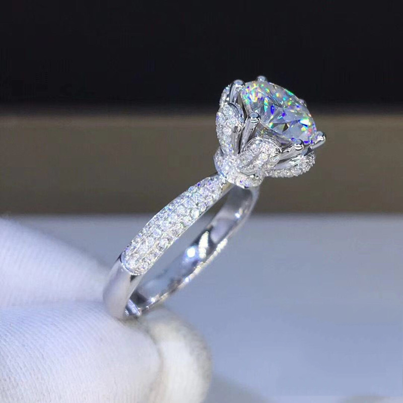 Moissanite Engagement Ring 1 Carat - Кольцо с морганитом и выращенным в