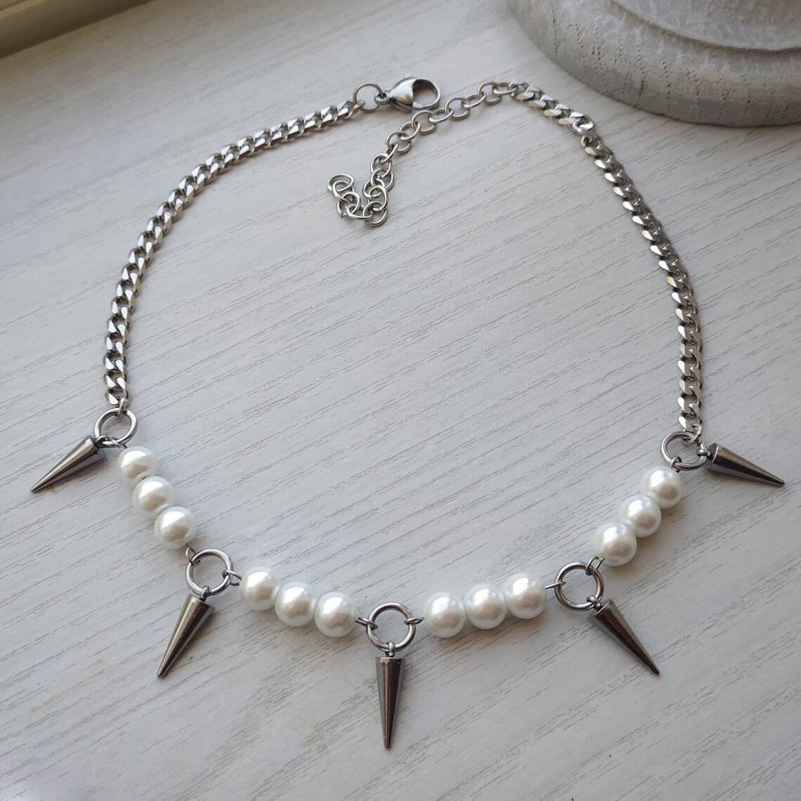 Goth Punk Spike Choker - Egirl, жемчуг, стиль «сделай сам», корейский