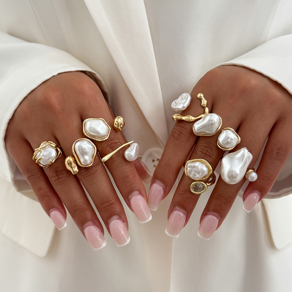 Vintage Punk Knuckle Rings Set - 7 шт./компл. золотого цвета, нерегулярные открытые