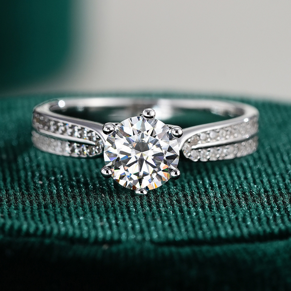 Moissanite Engagement Ring 1 Carat - 0,5/1/2/3 карата классическое обручальное кольцо с
