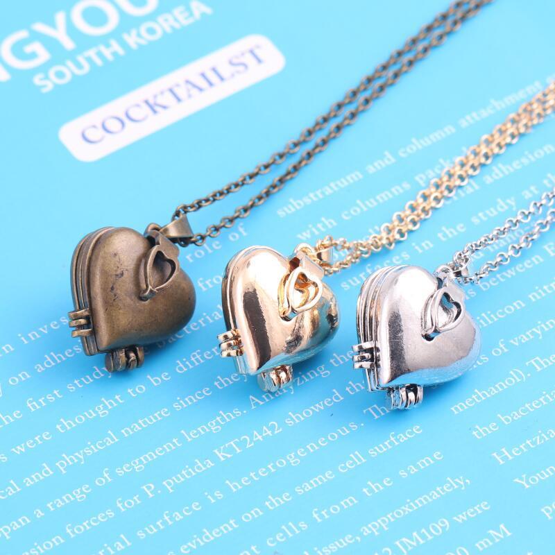 Heart Locket Necklace Photo - Винтажное складное многослойное семейное ожерелье-медальон в