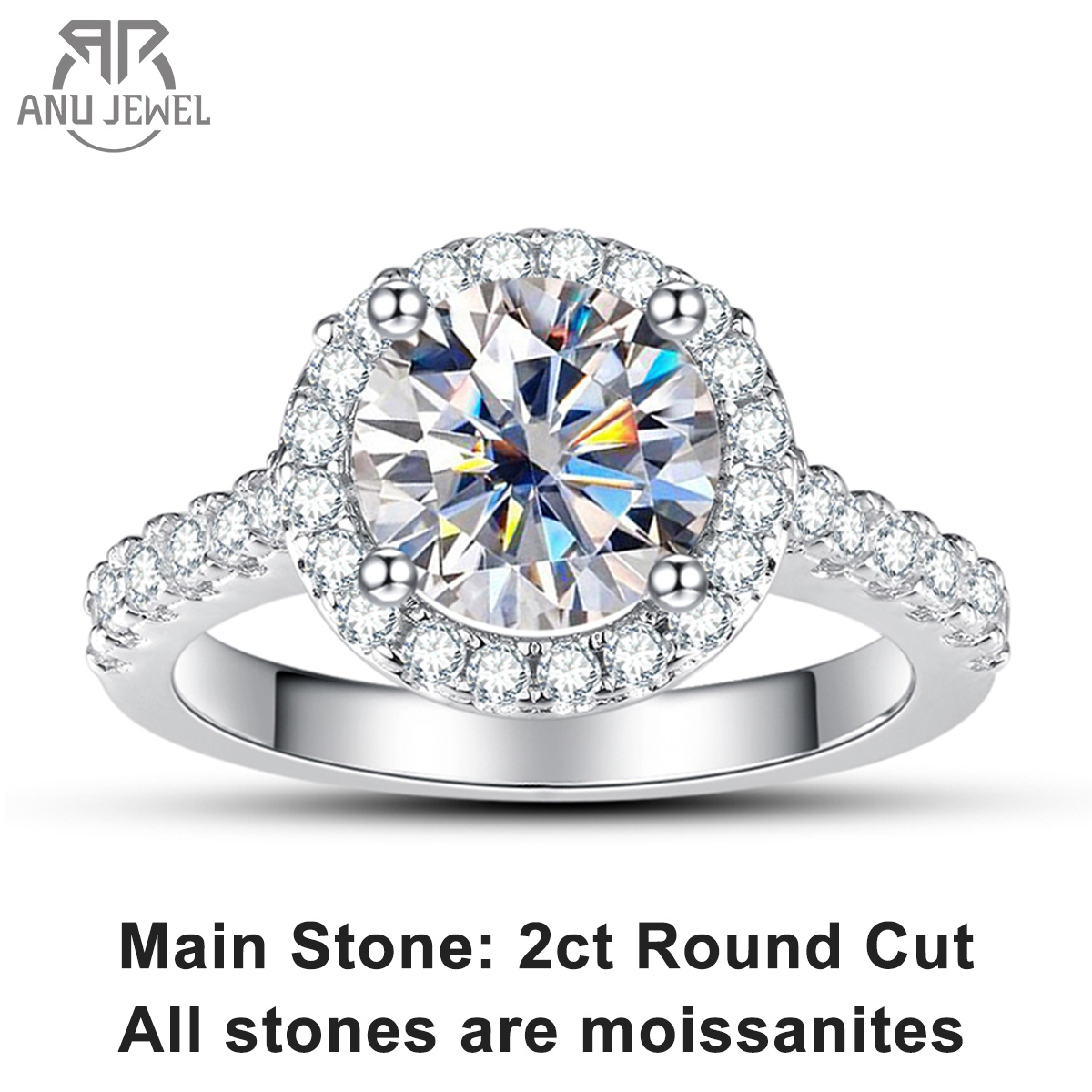 Moissanite Engagement Ring 1 Carat - Женское Обручальное кольцо с муассанитом 2