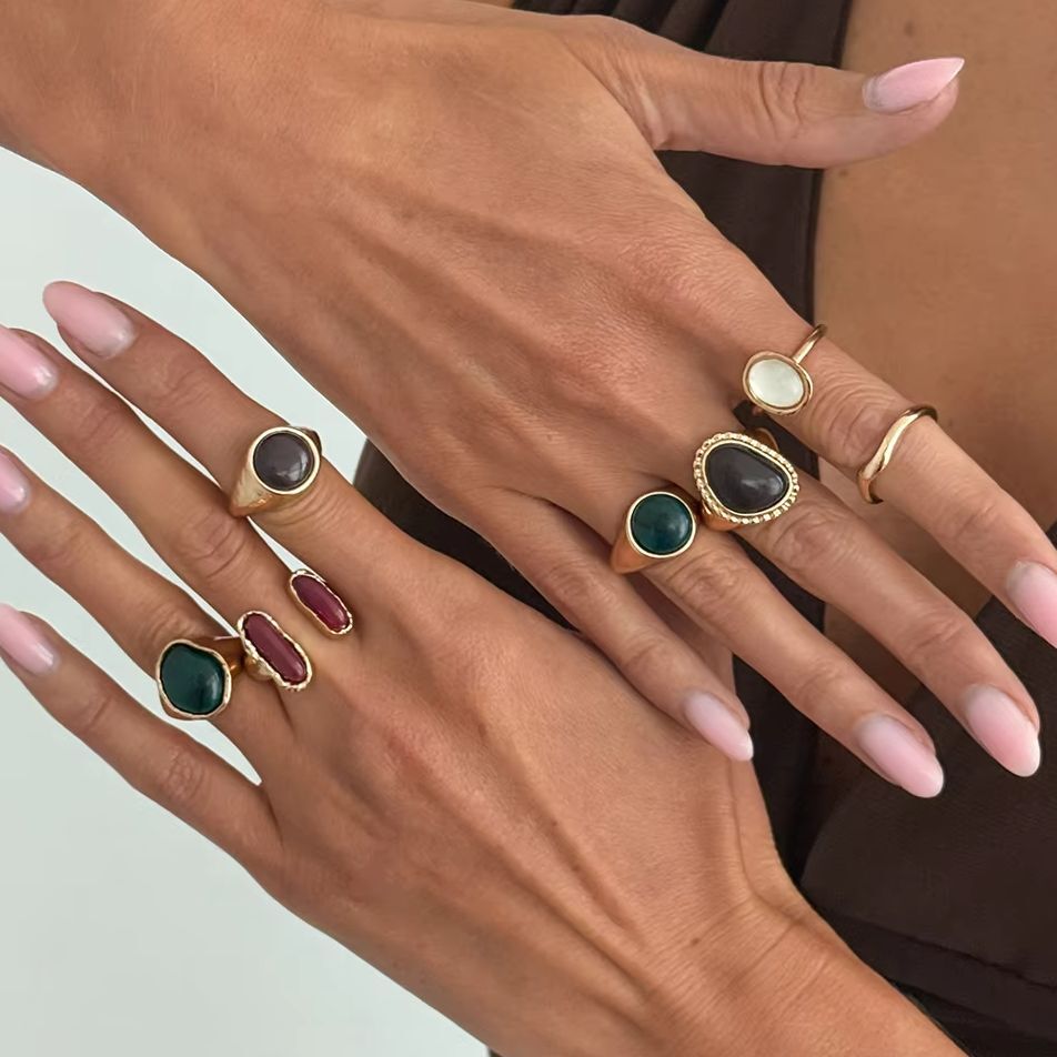 Vintage Punk Knuckle Rings Set - IngeSight.Z Набор из 7 колец в