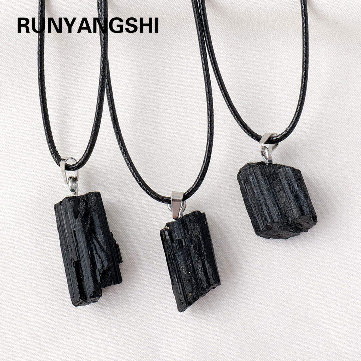 Crystal Pendant Necklace Natural Stone - 1 шт., натуральный кристалл, черный турмалин,
