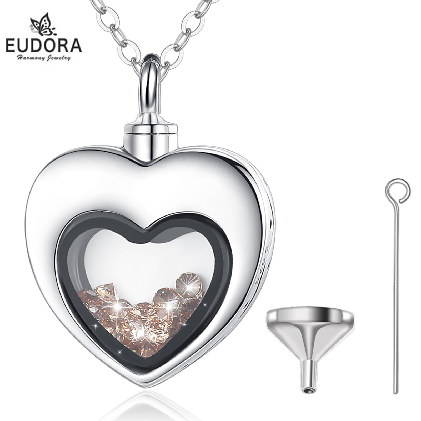 Heart Locket Necklace Photo - Eudora стерлингового серебра сердце медальон сердце