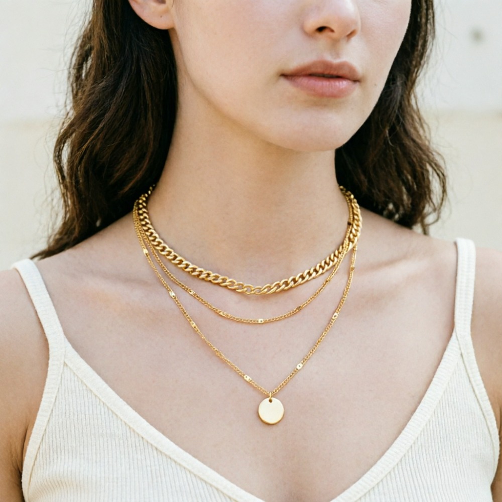 Layered Pendant Necklace Aesthetic - Эстетичные модные винтажные многослойные подвески-колье для