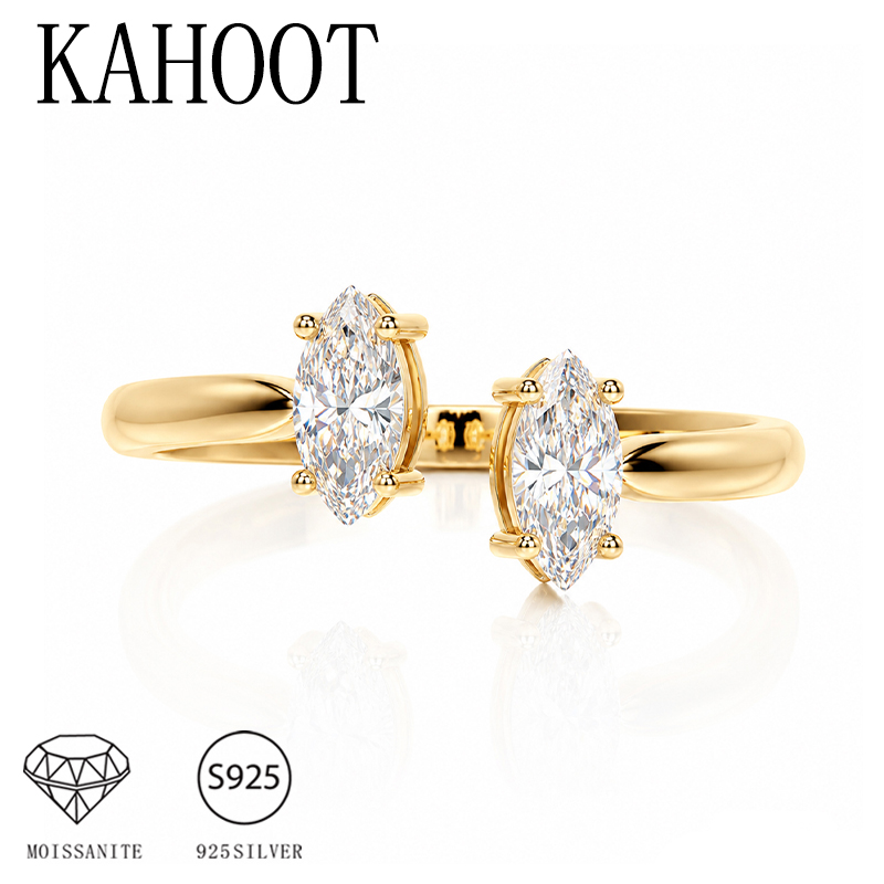 Moissanite Engagement Ring 1 Carat - Кольцо из серебра 925 пробы с