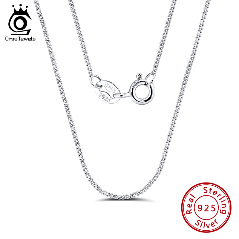 925 Sterling Silver Chain Necklace Men - ORSA JEWELS, итальянское серебро 925 пробы,