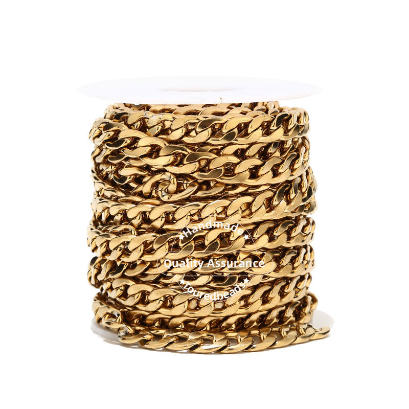 Cuban Link Chain 12Mm - 1 м Золото Тон 12 мм