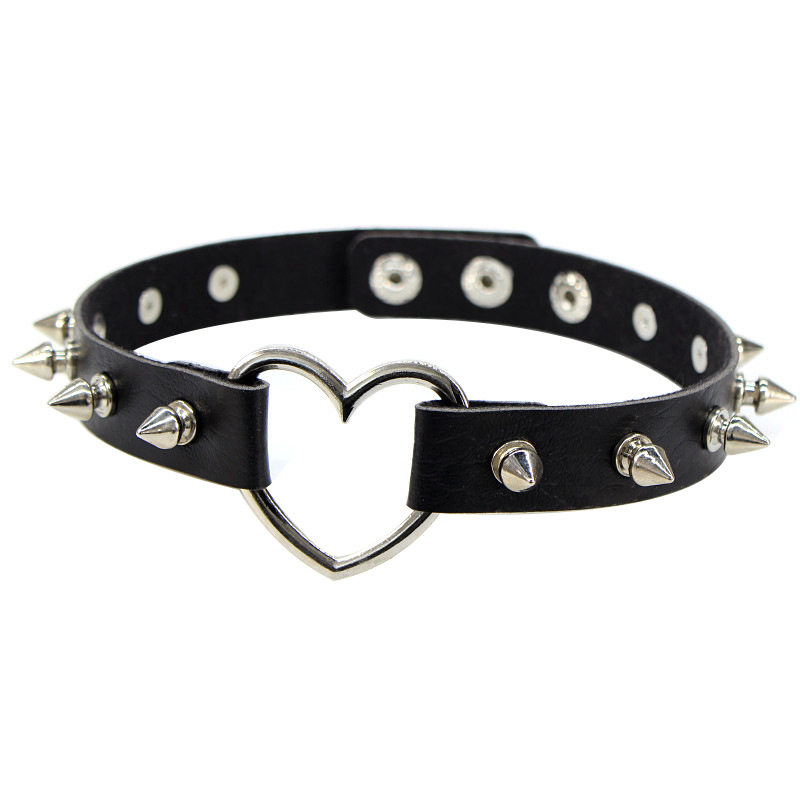 Goth Punk Spike Choker - Сексуальное кожаное колье-чокер с шипами в