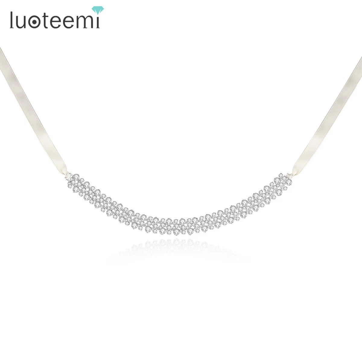 Layered Pendant Necklace Aesthetic - LUOTEEMI трехслойное колье с кубическим цирконием