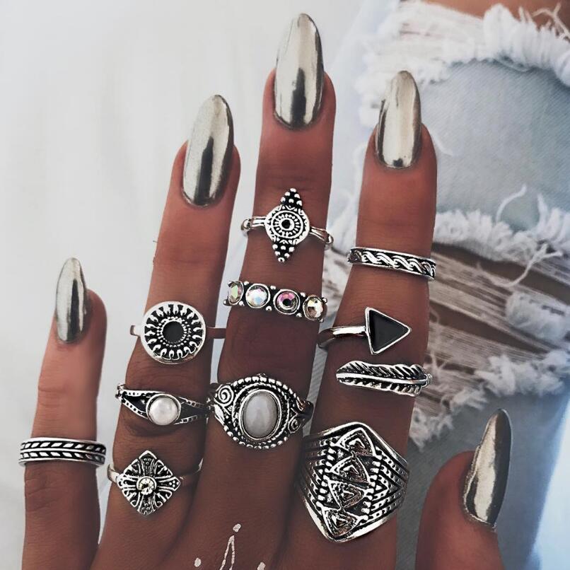Vintage Punk Knuckle Rings Set - Женское Винтажное кольцо Meyfflin, набор колец