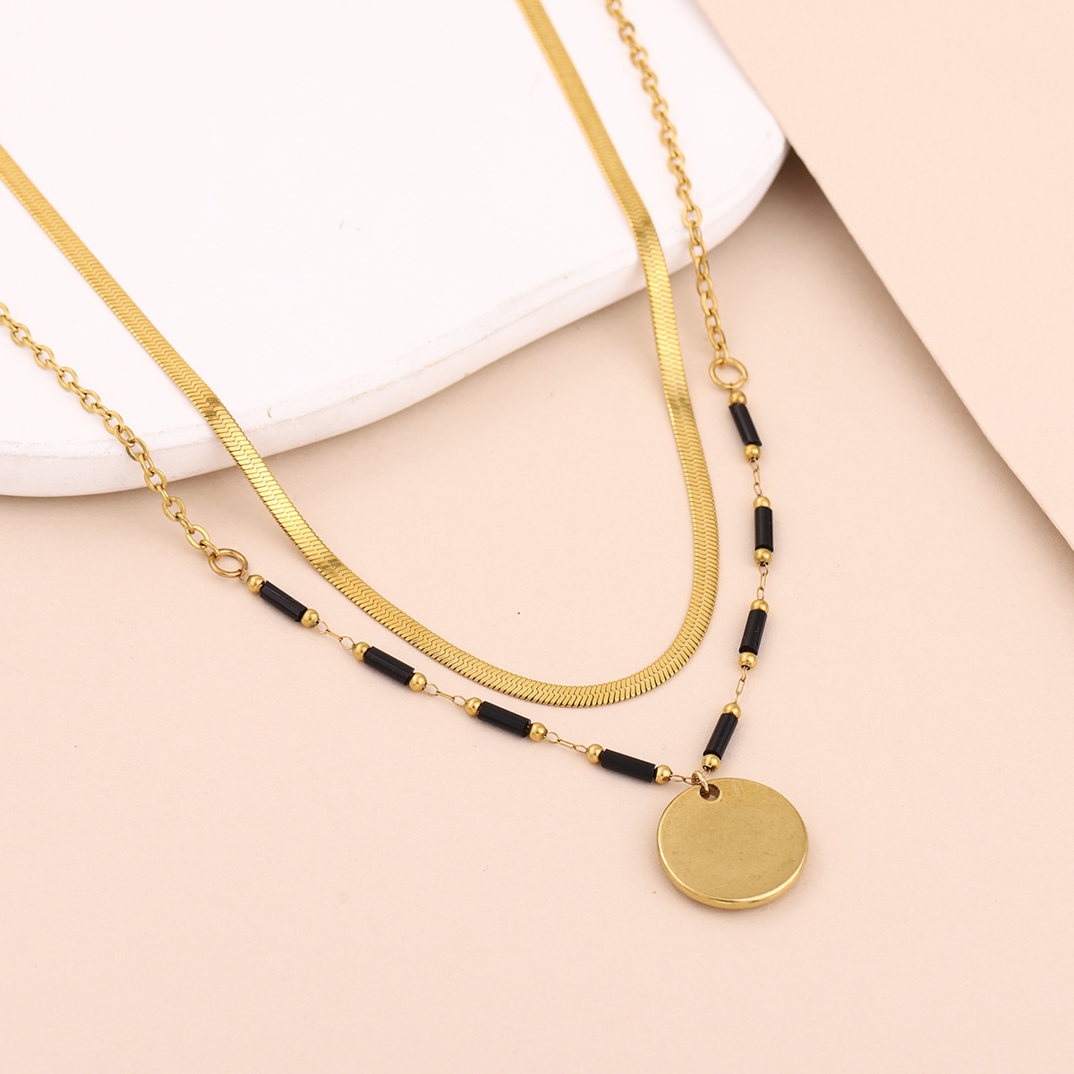 Layered Pendant Necklace Aesthetic - Многослойное ожерелье в стиле бохо с
