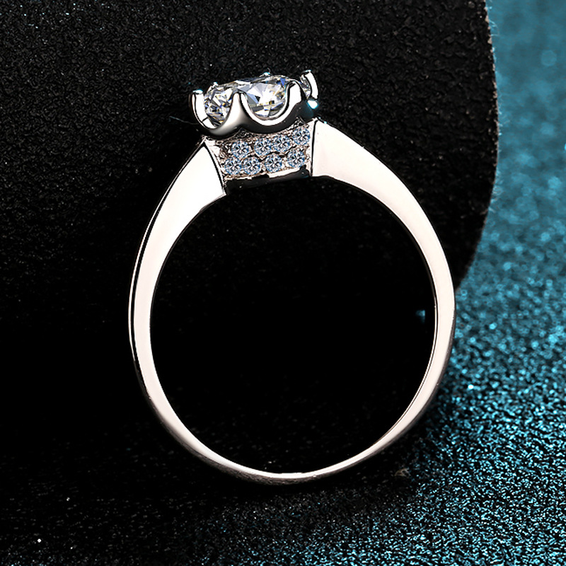 Moissanite Engagement Ring 1 Carat - Изысканное платиновое кольцо PT950 с ярким
