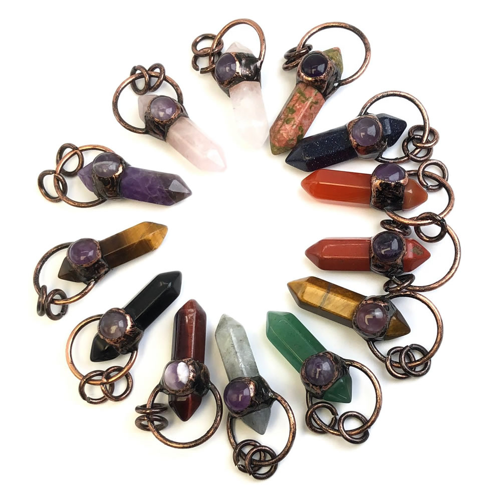 Crystal Pendant Necklace Natural Stone - Подвески из натурального камня и кристаллического