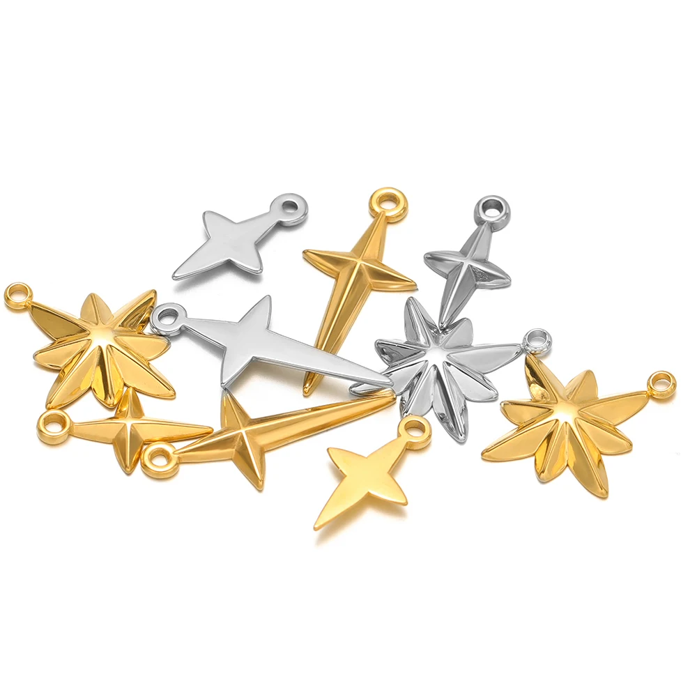 Cross Pendant Necklace Gold - 5 шт., высокое качество, нержавеющая сталь,
