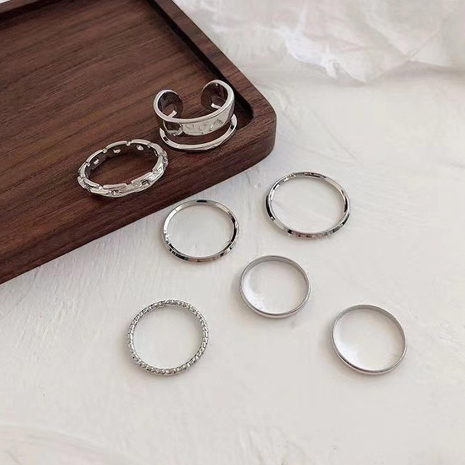 Vintage Punk Knuckle Rings Set - Женский набор колец в стиле хип-хоп,
