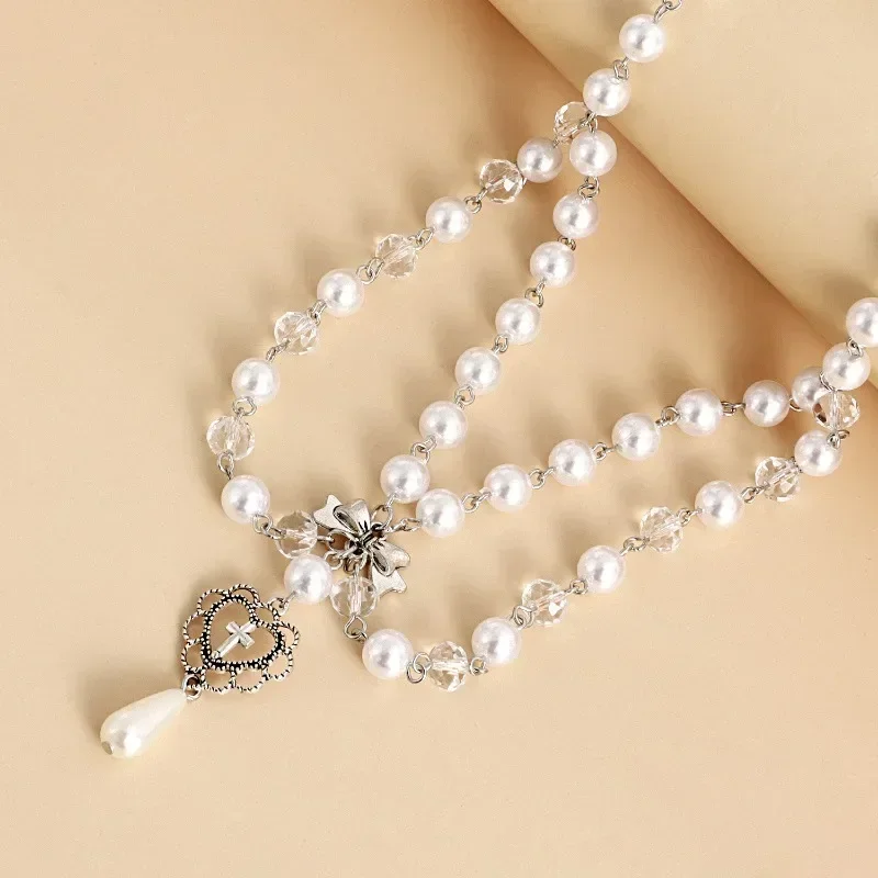 Ожерелье с подвеской в виде кр – обзор и цена Pearl Choker Necklace Vintage