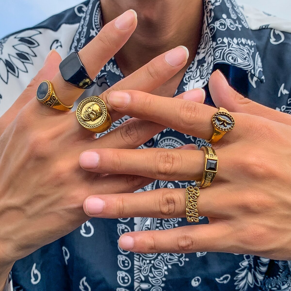 6 шт./набор, винтажный набор к – обзор и цена Vintage Punk Knuckle Rings Set