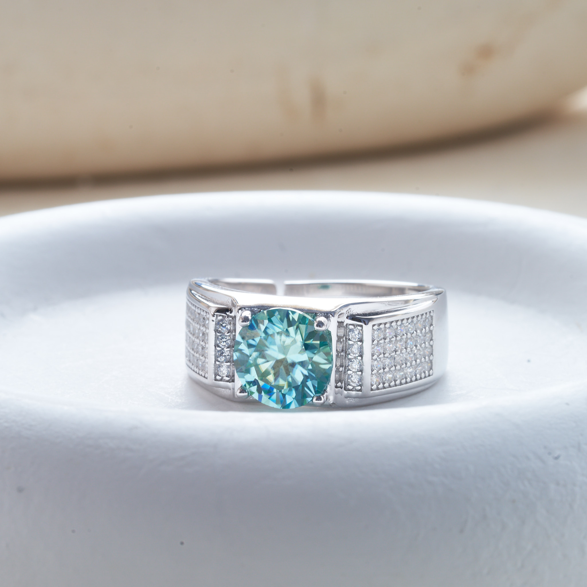 Кольцо Муассанит мужское из се – обзор и цена Moissanite Engagement Ring 1 Carat