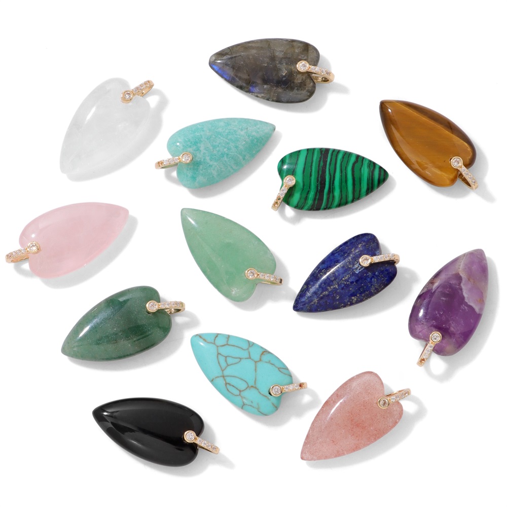 2 шт. подвески-сердечки из нат – обзор и цена Crystal Pendant Necklace Natural Stone