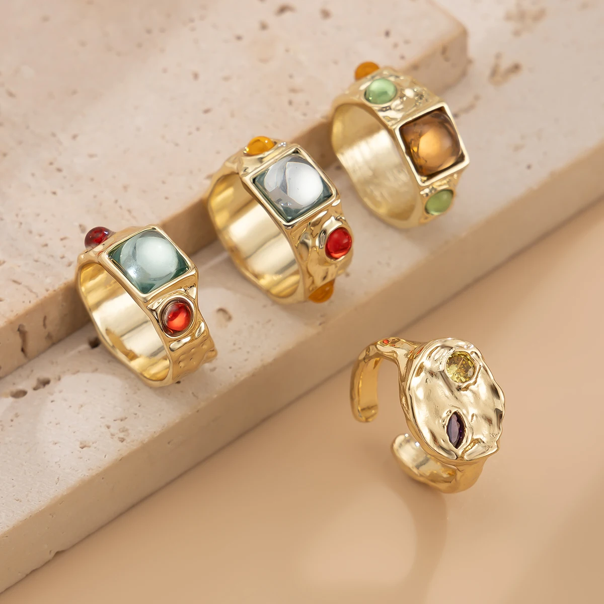 4 шт./компл. винтажное красочн – обзор и цена Vintage Punk Knuckle Rings Set