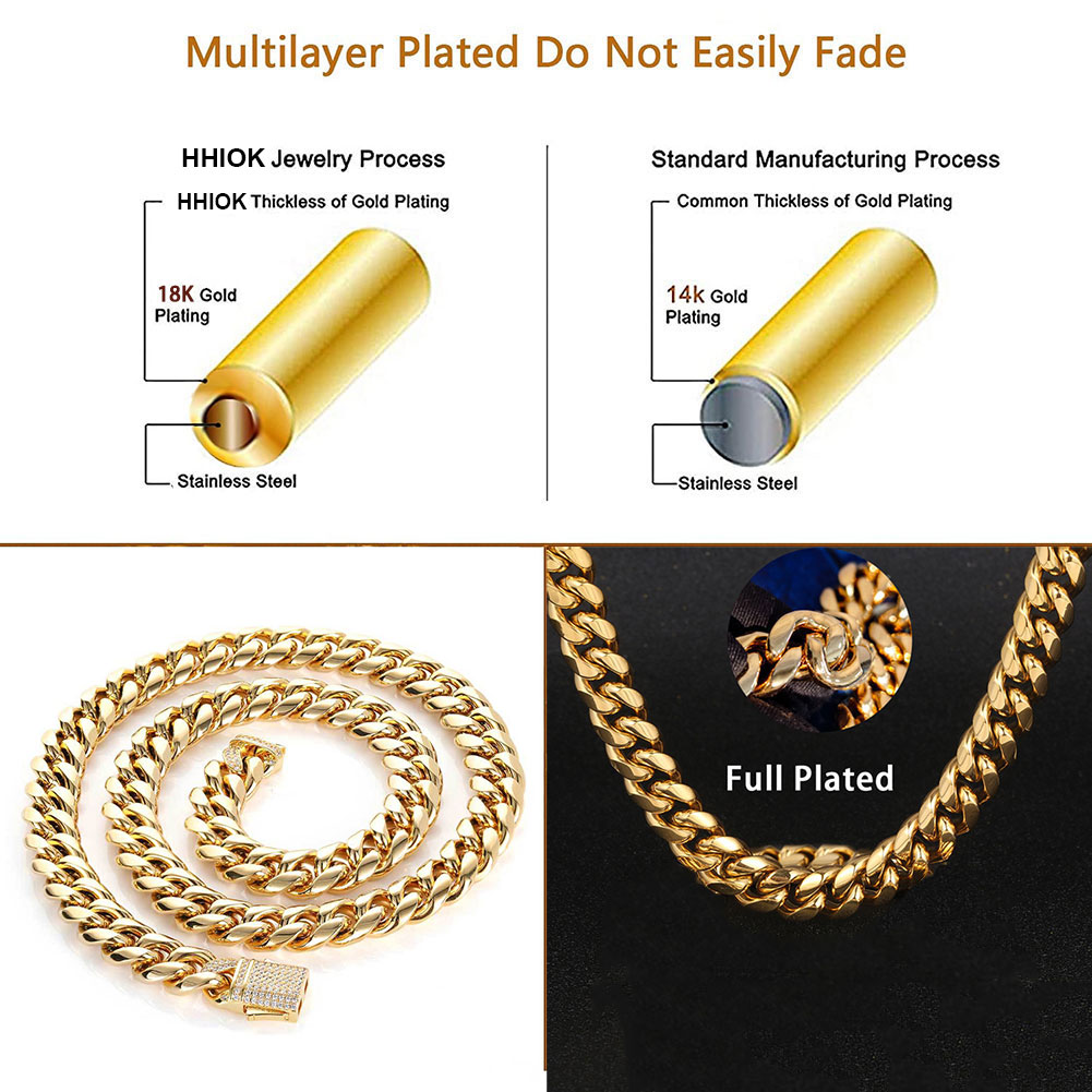 Позолоченное мужское тяжелое к – обзор и цена Cuban Link Chain 12Mm