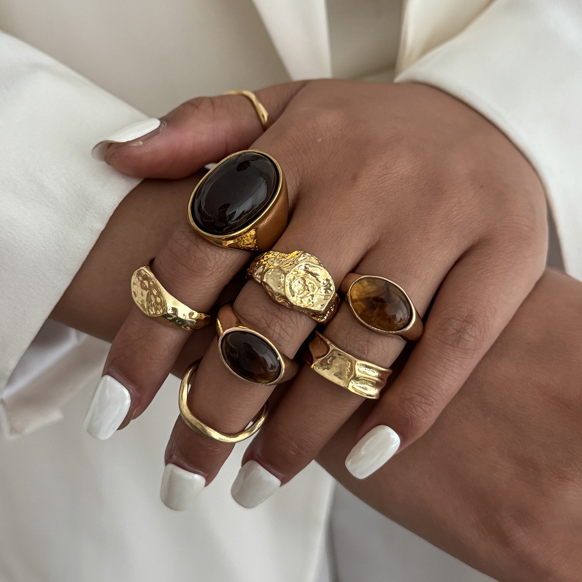 8 шт./компл. винтажные металли – обзор и цена Vintage Punk Knuckle Rings Set