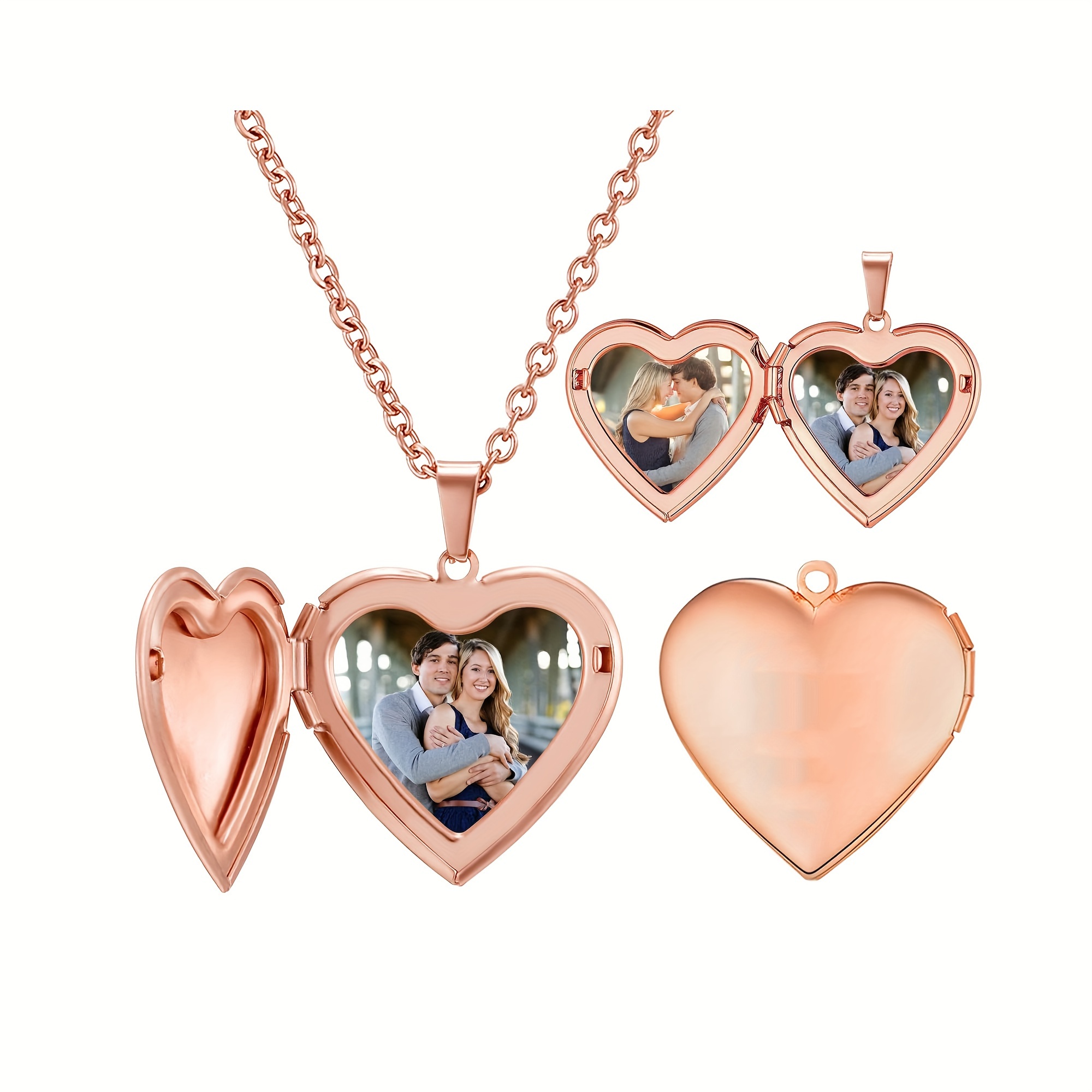 Персонализированное 1/2 изобра – обзор и цена Heart Locket Necklace Photo