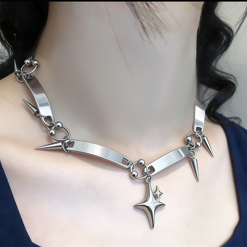Ожерелье-чокер Y2K со звездами – обзор и цена Goth Punk Spike Choker