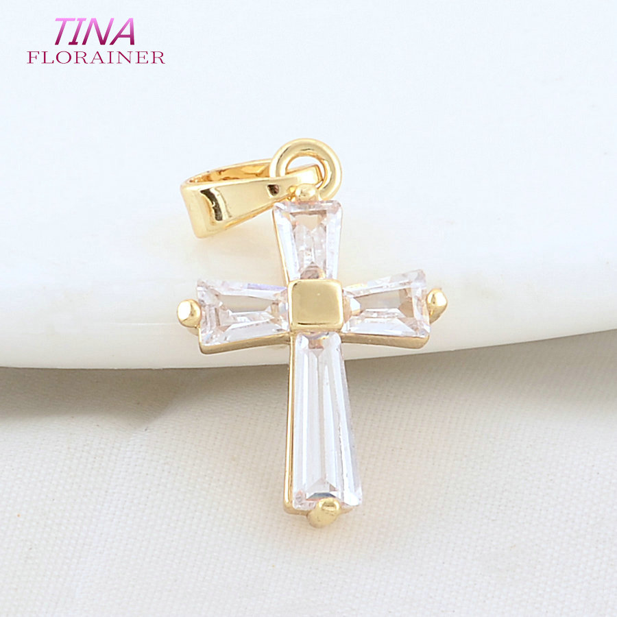 6 шт. 12*18 мм, латунь под 14- – обзор и цена Cross Pendant Necklace Gold