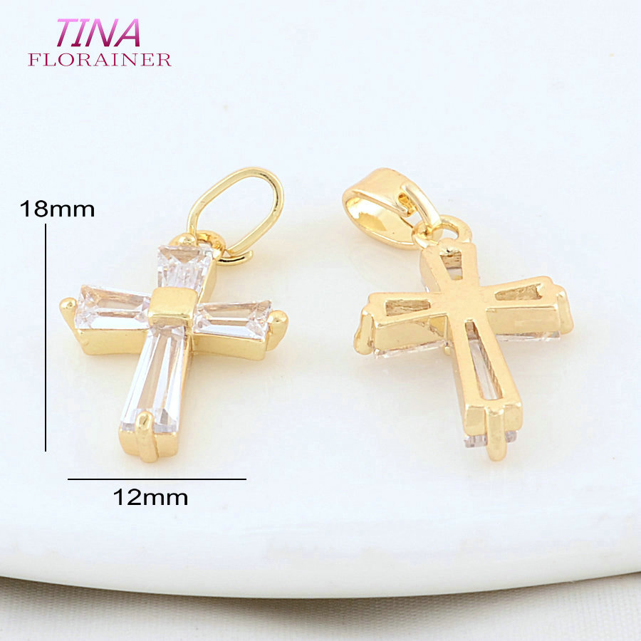 6 шт. 12*18 мм, латунь под 14- – обзор и цена Cross Pendant Necklace Gold