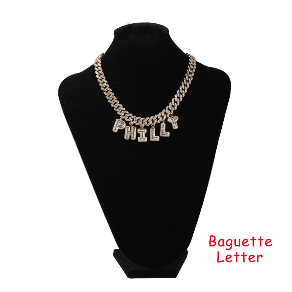 UWIN DIY Baguettecz Letter Nec – обзор и цена Cuban Link Chain 12Mm