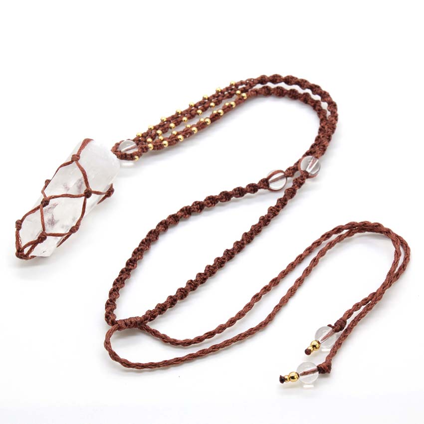 Кристаллический кварц макраме  – обзор и цена Crystal Pendant Necklace Natural Stone