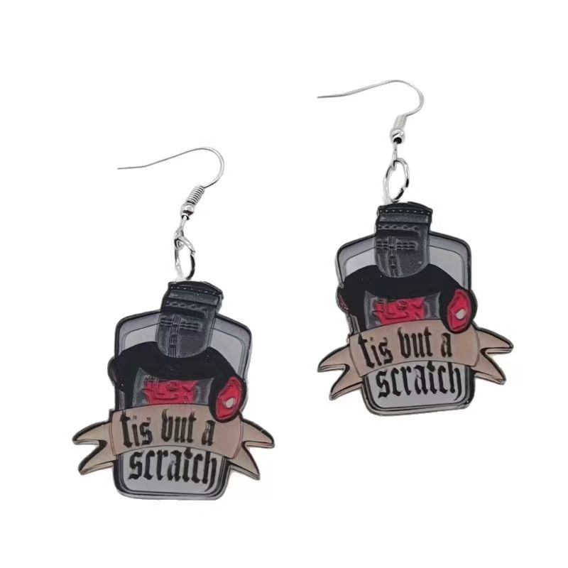 10 шт. акриловых черно-белых с – обзор и цена Earrings