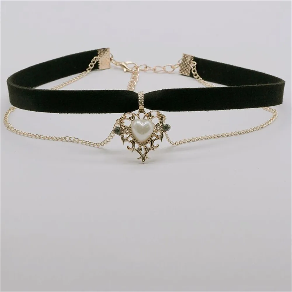 Женское винтажное бархатное ож – обзор и цена Pearl Choker Necklace Vintage