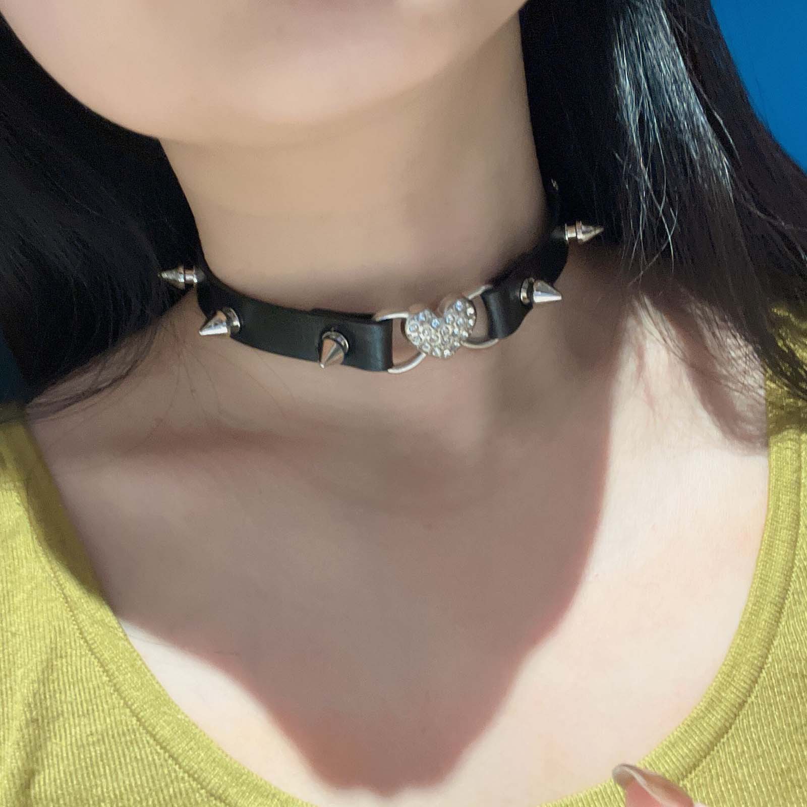 Черное колье-чокер с готически – обзор и цена Goth Punk Spike Choker