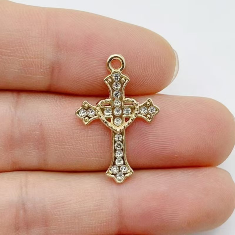 10 шт. Золотые кулоны-крестики – обзор и цена Cross Pendant Necklace Gold
